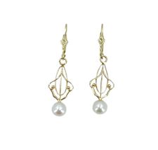 1970&#39;s Era Antique Pearl Sterling Silver Vintage Earring   - £140.96 GBP