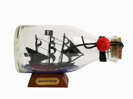 [Pack Of 2] Blackbeard&#39;s Queen Anne&#39;s Revenge Pirate Ship in a Glass Bottle 5&quot;&quot; - £46.19 GBP