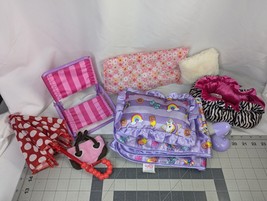 Doll Size Blanket Pillow Chair Umbrella Bag Bed Lot - £15.74 GBP