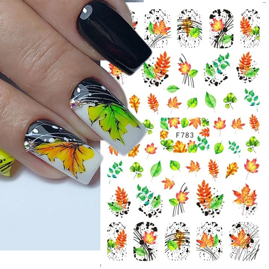 House Home Autumn Leaves Nails Art Manicure Stickers Fall Harvest Halloween Chri - £19.98 GBP