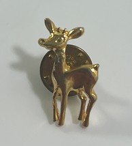Reindeer Christmas Tie Tac Lapel Hat Pin Gold Tone - $4.94