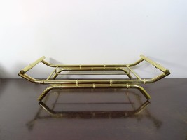 Vintage Gold Metal Faux Bamboo Pyrex Casserole Dish Holder, Serving Tray - £25.05 GBP