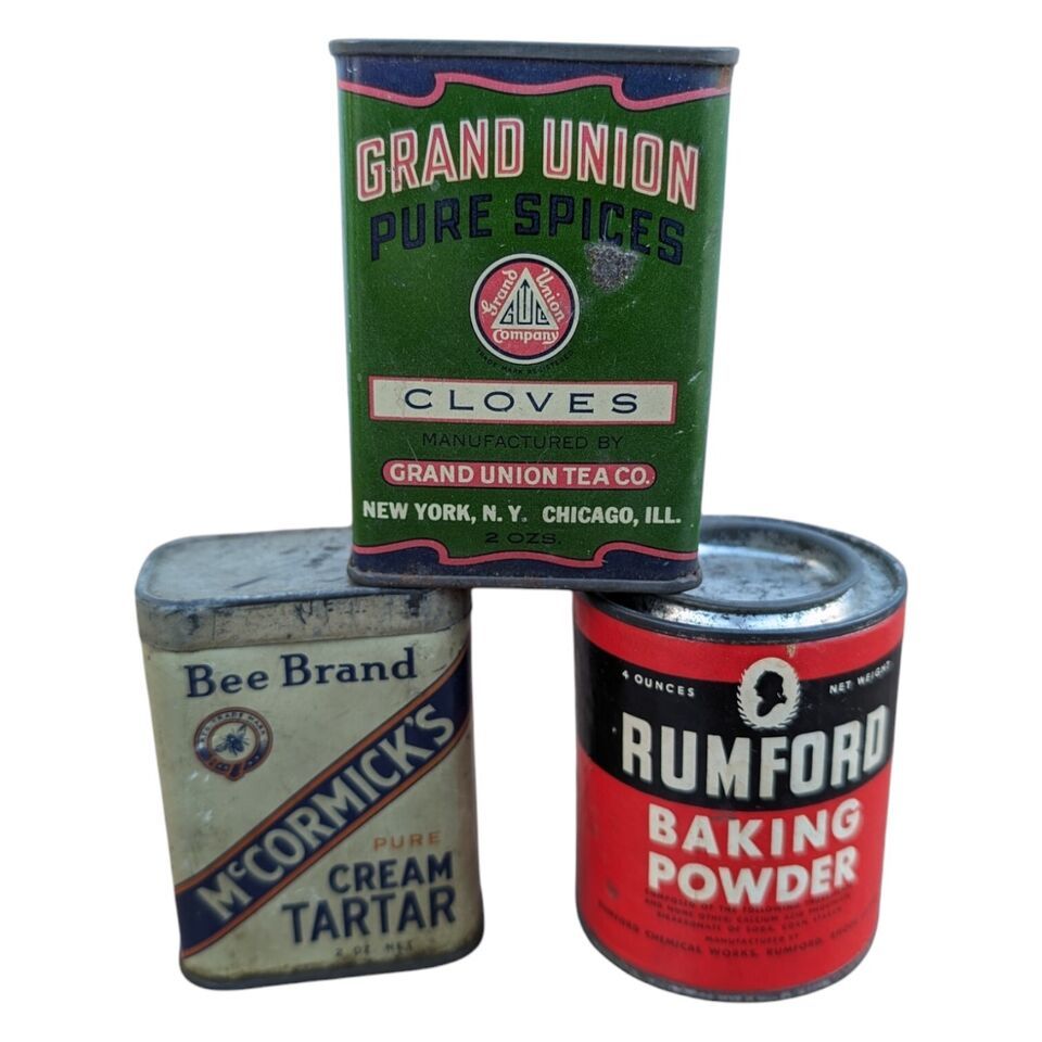 Vintage Spice Tins Grand Union Pure Bee Brand McCormick&#39;s - $24.24