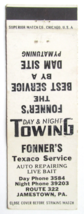 Fonner&#39;s Texaco Service - Jamestown, Pennsylvania 20 Strike Matchbook Co... - $1.75