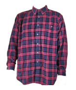 Corduroy Plaid Shirt Mens L Lawton Harbor Long Sleeve Cotton Button Down - $21.10