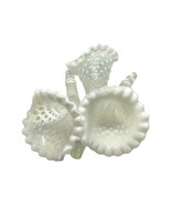 Fenton White Opalescent Hobnail Glass Replacement Trumpets for Epergne Vase - £79.94 GBP