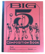 Big Five Composition Book 1960s Unused Basketball Theme Red 6.75 x 8.25 in - $24.74