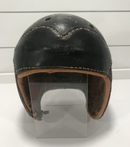 Vtg Rawlings Black Leather Dog-ear Football Helmet F-25 1930’s - $123.75