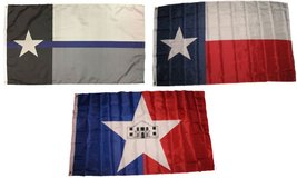 3x5 Wholesale Police Blue &amp; State of Texas &amp; City of San Antonio Flag Set PREMIU - £14.93 GBP