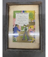 Vintage Framed Poem “Welcome Guest” Art Pub Co Chicago, Folk Art Deco 19... - £25.29 GBP