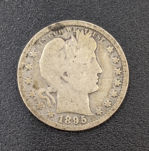 1895 Barber Quarter - 90% silver coin - £4.32 GBP
