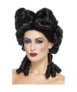 Black Gothic Baroque Wig Lady Tremaine Cinderella Wicked Stepmother Vict... - $525.74 MXN