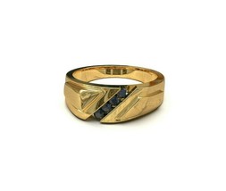 14K Saphir Bleu Mariage Bande Hommes Saphir Alliance Hommes 0.5 CT Saphir - £609.04 GBP+