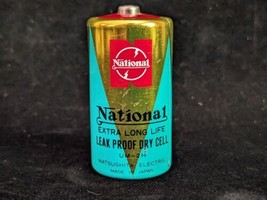 NOS Vintage NATIONAL Flashlight Dry Battery - Display Only - Size &quot;C&quot; Dead - £18.00 GBP