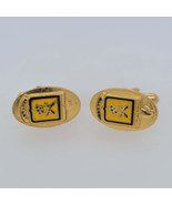 Allons Gold Tone Enameled French Seal Cufflinks - $49.00