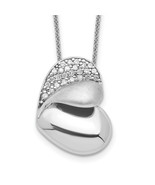 Sentimental Expressions Silver  CZ Glimpse of my Heart Necklace QSX470 - £57.41 GBP