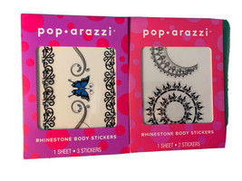 2PC Pop • arazzi ~ 2 Rhinestone Body Stickers Body Designs 2 Sheet - $17.70