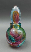 Andrew Shea Signed Hand Blown Art Glass Swirl Perfume Bottle With Dauber - £345.44 GBP