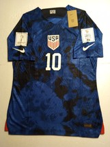 Christian Pulisic USA USMNT 2022 World Cup Match Slim Blue Away Soccer Jersey - £79.93 GBP