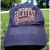 World&#39;s Greatest Grandpa Adjustable Hat Cap Blue Solid Grandfather Grand... - $9.95