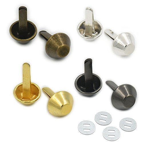 Bluemoona 20 sets - Purse Handbag Feet NAILHEADS Stud with Washers 3/8" 10mm Gun