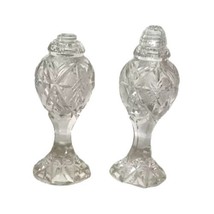 Vintage Large Crystal Cut Glass Salt and Pepper Shakers Made in East Germany  - £39.81 GBP