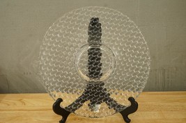 Vintage Clear Glass Chip &amp; Dip Basket Weave Woven Pattern Platter Servin... - £23.53 GBP