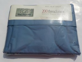 Jcp Home Collection Full Flat Sheet Smoke Blue 200 Tc Smooth Touch Percale - $9.99