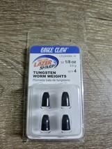 Eagle Claw LTGWWBK-18 Lazer Sharp Tungsten Worm Weight 1/8oz. Black 4Per... - £6.95 GBP