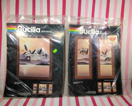 NEW Beautiful MOD 1970&#39;s Bucilla Stitchery Geese Graphic Kits •Complete Triptych - £21.96 GBP