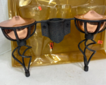 Citronella Burner Wrought Iron Helix w/ Copper Canisters Umbrella / Pole... - $44.95