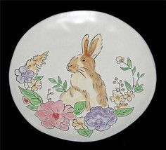 Spectrum Embossed Shiny Bunny Spring Flowers Matte Finish Scalloped Dinn... - $18.99
