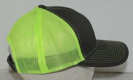 OC Sports Adjustable Hook Loop Style Baseball Hat Mesh Back Charcoal Neon Yellow image 3