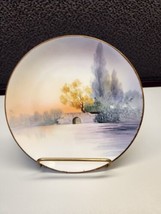 Small Saucer Plate Hand Painted Nippon China Bridge Over River - £6.90 GBP