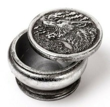 Alchemy Gothic Hour of the Wolf Trinket Box Lid Silver Resin Gift Decor V103 NEW - £19.08 GBP