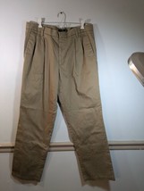 Dockers D3 Pants Mens 36x34 Khaki Beige Pleated Classic Fit Preppy Logo - $9.90