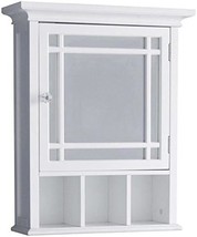 Removable Wooden Medicine Cabinet With Mirrored Door, Elegant Home, White. - £69.51 GBP