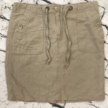 Kenar Skirt Womens 4 Khaki Linen Blend Straight Mini Urban - $11.88