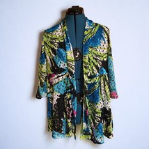 Joseph Ribkoff Corchet Style Lace Tropical Cardigan 3/4 Sleeve - Size 14 - £45.92 GBP