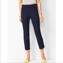 TALBOTS Chatham Scallop Hem Crop Pants in Navy Stretch Size 14 | Spring ... - £26.97 GBP