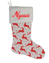 Nyasia Custom Christmas Stocking Personalized Burlap Christmas Decoration - £14.50 GBP