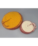 Charming Handmade Crochet Coasters &amp; Hot Pad Trivets Multicolor - £13.46 GBP