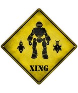 Robots Xing Novelty Mini Metal Crossing Sign - £13.54 GBP