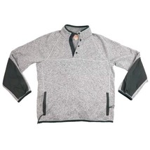 J. Crew Mens Mock Neck Sweater Grey 4-Button Pull Over Sportsmens Outfitter - $29.69