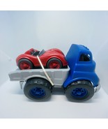 Green Toys Blue Flatbed Truck &amp; Red Race Car Made in USA Excellent for T... - $28.23 CAD