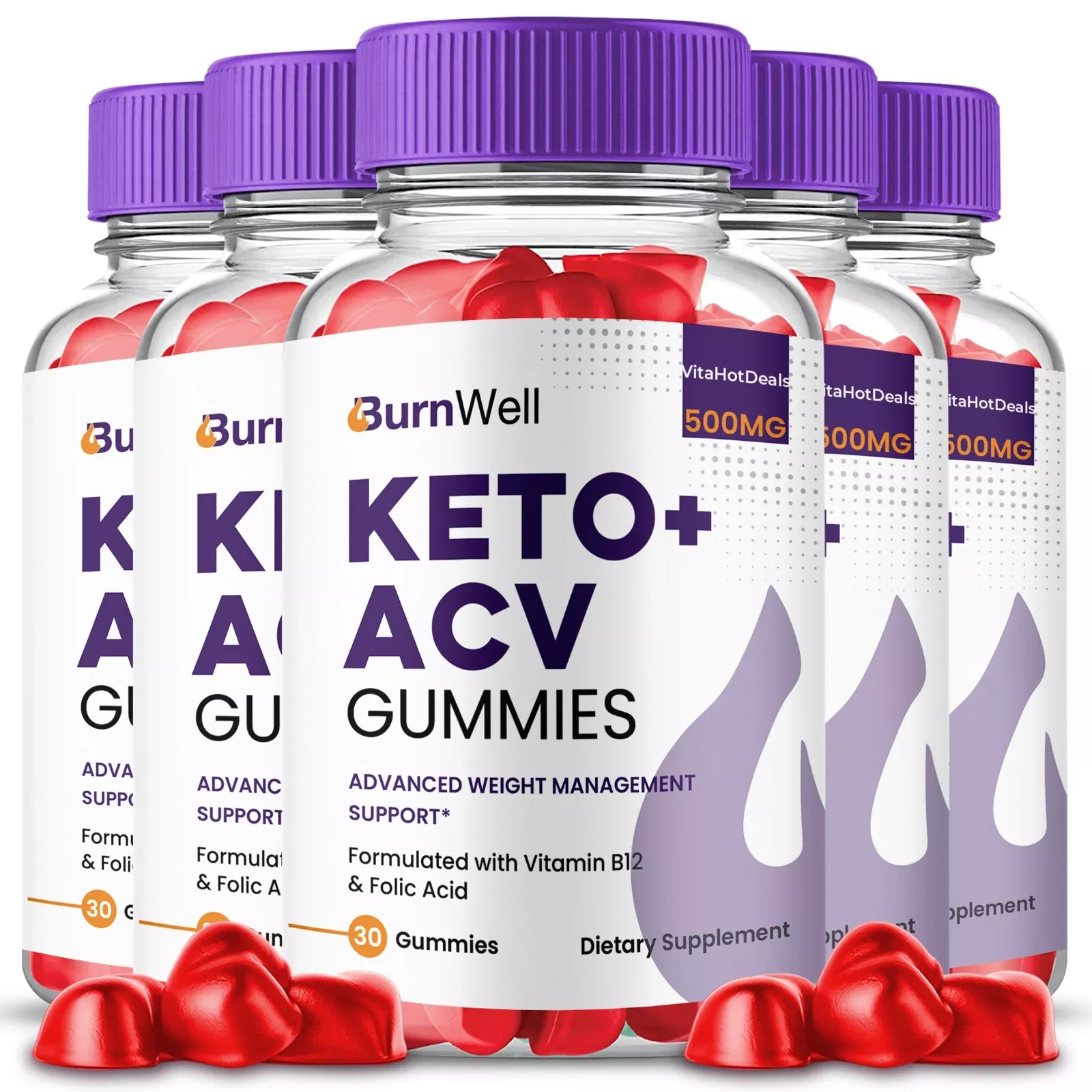 BurnWell Keto ACV Gummies, Burn Well Max Strength Official ACV Gummies (5 Pack) - £109.22 GBP