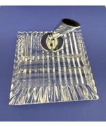 Vintage Waterford Cut Crystal Desk Pen Holder Square Paperweight Chrome - $23.76