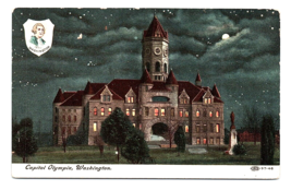 Postcard Olympia Washington State Capitol Legislative Building Starry Night View - £5.96 GBP