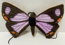 Fabric Butterfly Decoration with Suction Cups Purple Orange Brown 8.75 x 5.5 in - £8.48 GBP