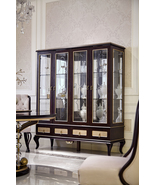  Luxury 4-Door Glass Display Cabinet | Elegant Showcase with Gold Trim &amp;... - $6,223.06 CAD